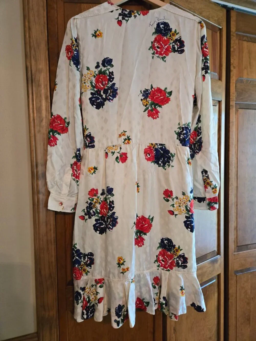Tory Burch Silk Ivory Floral Wrap Silk Dress